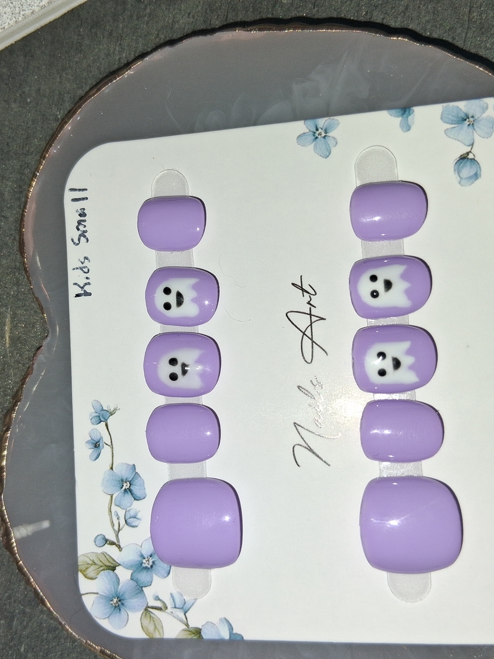 Kids Lavender Ghost Press-On Nails by
